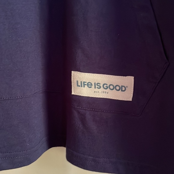 Life is Good Golf Crusher Long Sleeve Hooded Tee Shirt Golfer.  Size Medium Navy - Picture 7 of 11